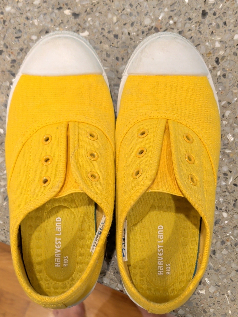 Kids Yellow Slip-On Canvas Sneakers